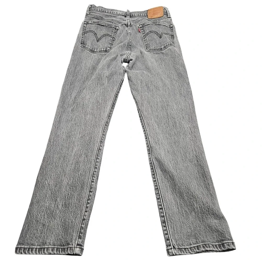 Levi 501 Original Fit Jeans Mens 27x28 Gray Straight Leg Denim Classic Casual